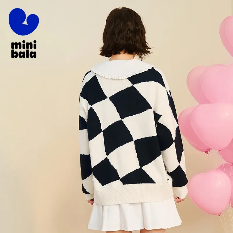 Color: black, Size: Mother 4XL, Ships From: CHINA - Mini Bala Cardigan Sweater Girls 2024 Spring and Autumn New Arrival Mother-Daughter Outfit Parent-Child Coat