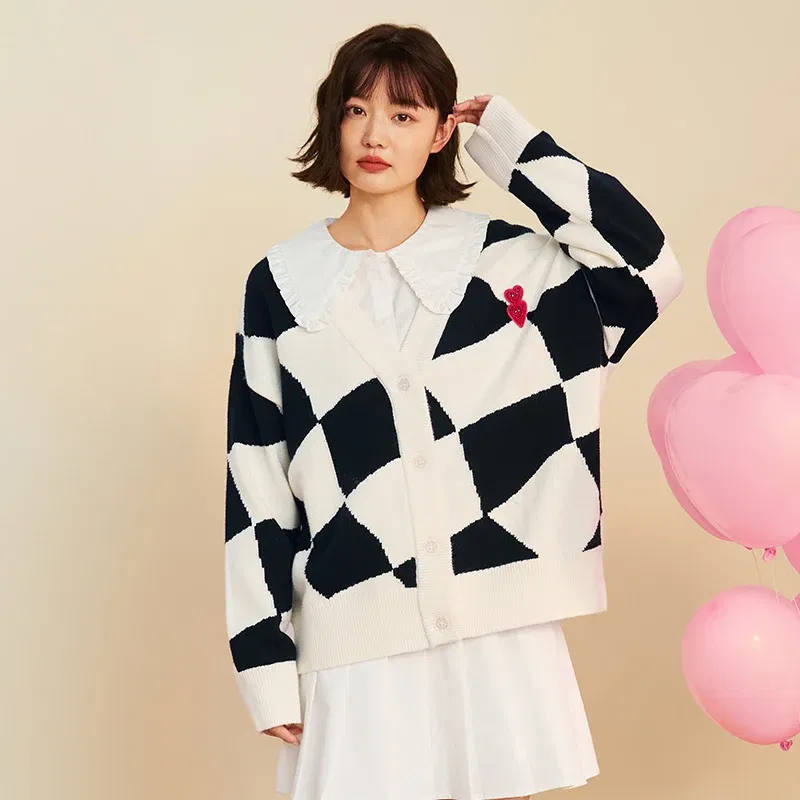 Color: black, Size: Mother 4XL, Ships From: CHINA - Mini Bala Cardigan Sweater Girls 2024 Spring and Autumn New Arrival Mother-Daughter Outfit Parent-Child Coat
