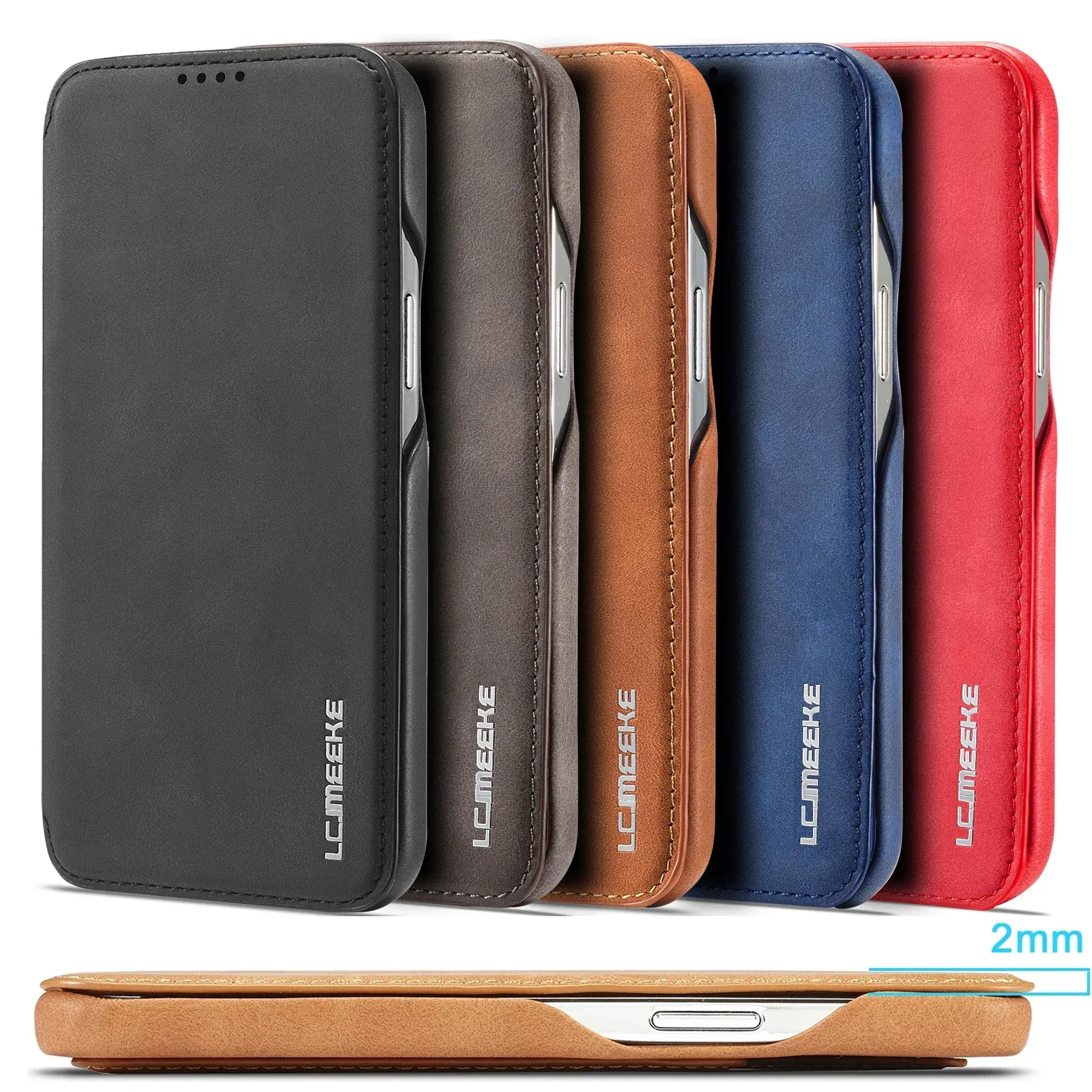 Color: Blue, Compatibility by Model: iPhone 7 - Leather Flip Wallet Phone Cover for IPhone 17E 14 15 16 Pro Max 13 12 Mini 11 XS X XR 8 7 Plus SE 2022 Slim Card Slots Book Bag