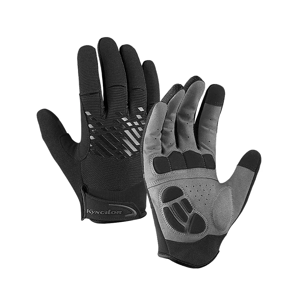 Color: WHITE, Size: XL, Ships From: CHINA - Touch Screen Full Fingers Gel Breathable Sports Cycling Gloves MTB Road Bike Riding Racing Women Men Bicycle Gloves