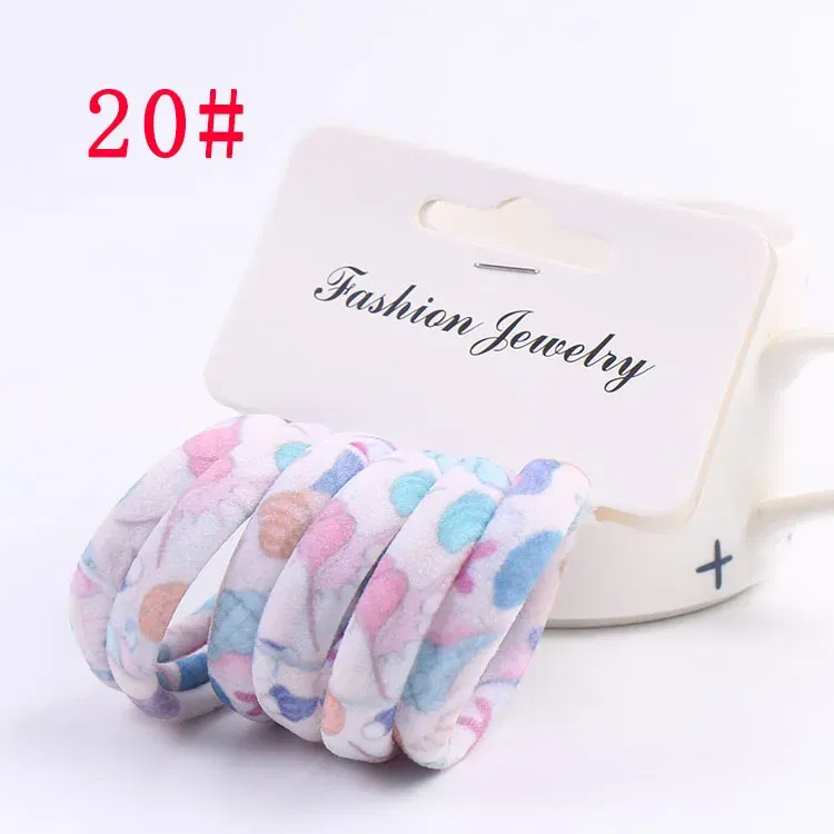Color: MULTI, Ships From: CHINA - 6PCS/Sett Cute Girls Elastic Hair Bands Scrunchies Ponytail Holder Rubber Bands Hair Ties Sweet Kids Hair Rope Hair Accessories