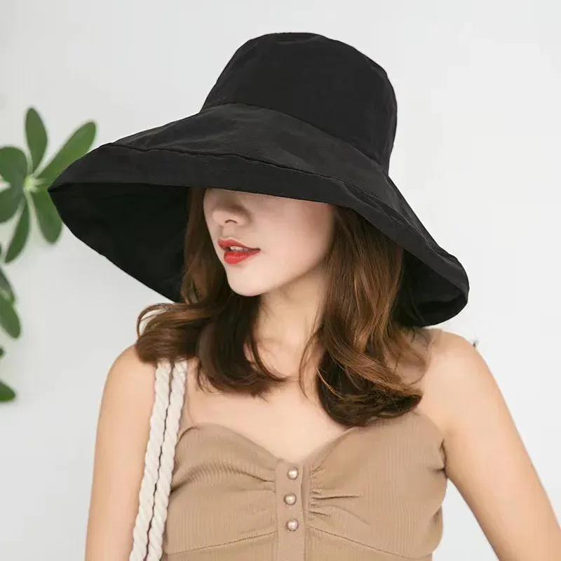 Color: Yellow, Size: One Size - 2023 Women's Hat Bucket hat Panamanian Women  Four Seasons Fisherman Hat Big Brim Hat Double-Sided Fisherman Hat Sun Visor Cap