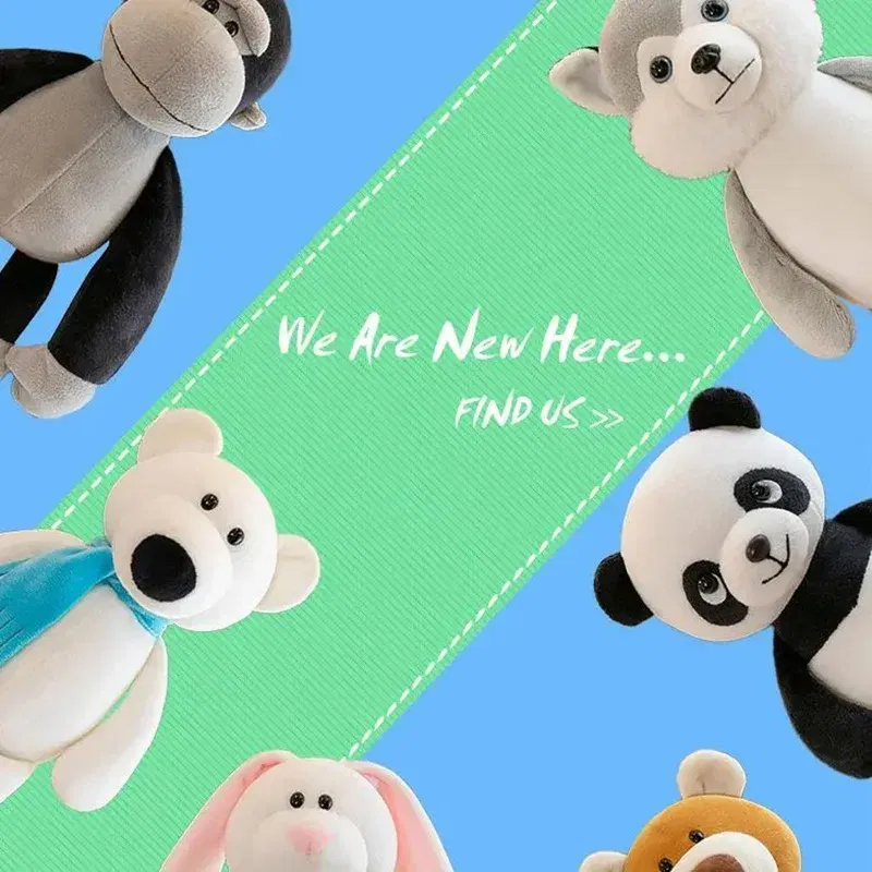 Color: black, Height: 11cm-30cm - Stuffed Plush Animals Toys Soft Dolls Jungle Lion Elephant Tiger Dog Fox Monkey Deer Children Gift Kawaii Baby Kids Hobbie Toys