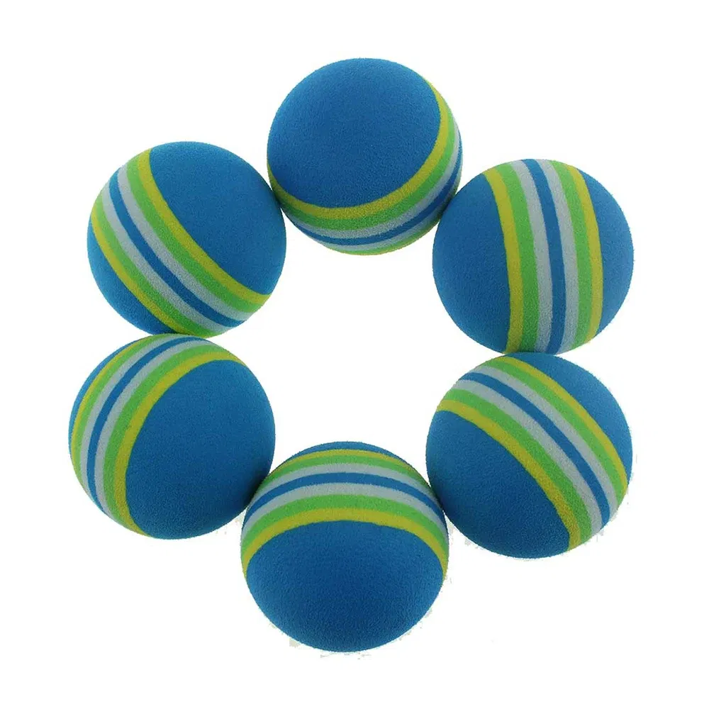 Color: Blue - 10 Pcs Rainbow Color EVA Foam Practice Sponge Golf Balls Bulk