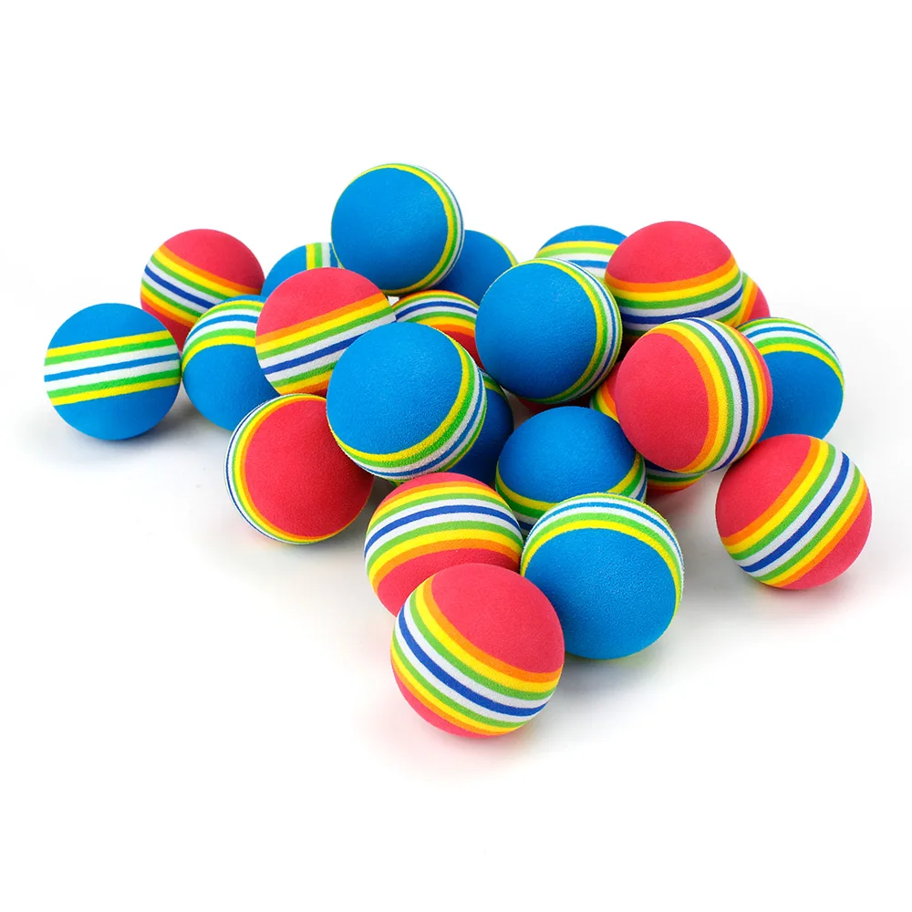 Color: Blue - 10 Pcs Rainbow Color EVA Foam Practice Sponge Golf Balls Bulk