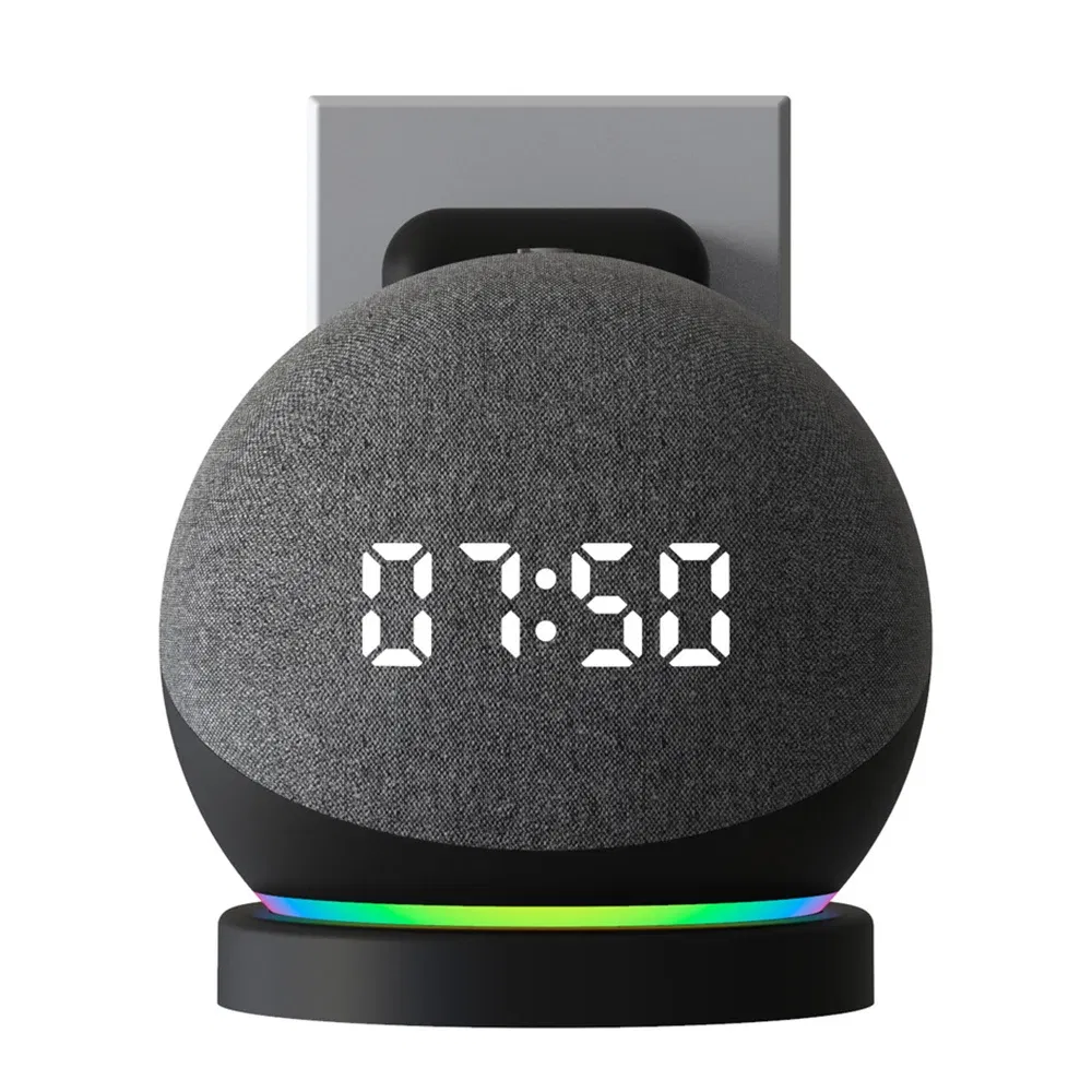 Color: black - Wall Mount Bracket for Echo Dot 4th Gen / Echo Dot 5th Generation with Cable Storage, PC Material Hard Case Matte Speaker Stand