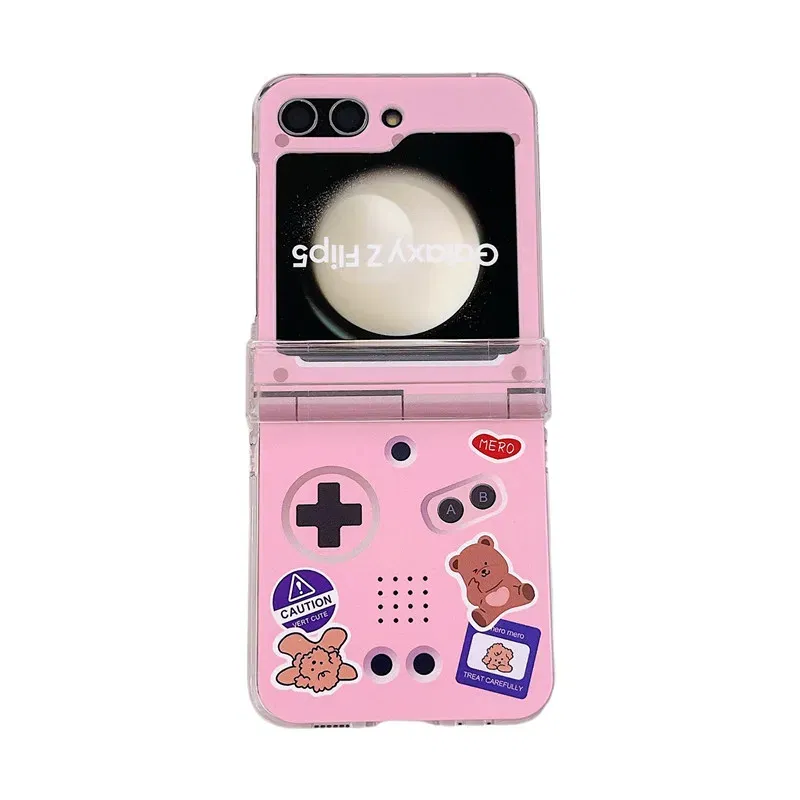 Color: Brown, Material: Nylon - Cute Bracelet Phone Cases For Samsung Galaxy Z Flip 3 4 5 6 7 FE Hard Plastic PC Plush Case For Samsung Z Flip5 ZFlip5