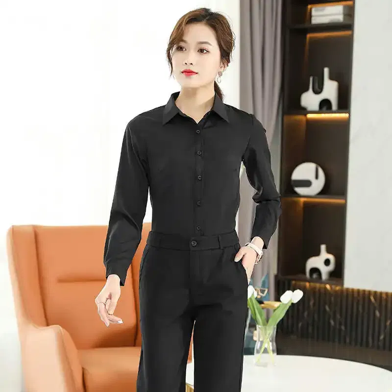Color: WHITE, Size: XL - Formal Dress Women Shirt Long Sleeve Blouse New Black Shirt Women Tops 2024 Fashion Women Clothing Basic White Shirts OL Blouses
