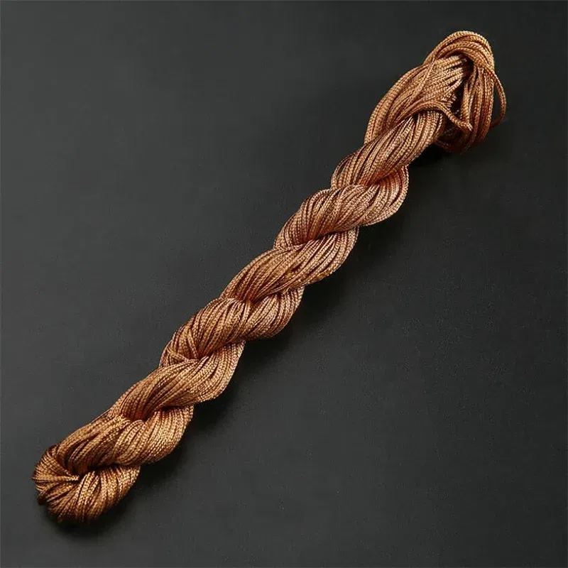 Color: Rose Red - 24m Polyester Braided Jade Thread For DIY Handmade Necklace Bracelet Trinket Pendant Braided Accessories Jewelry Making Finding