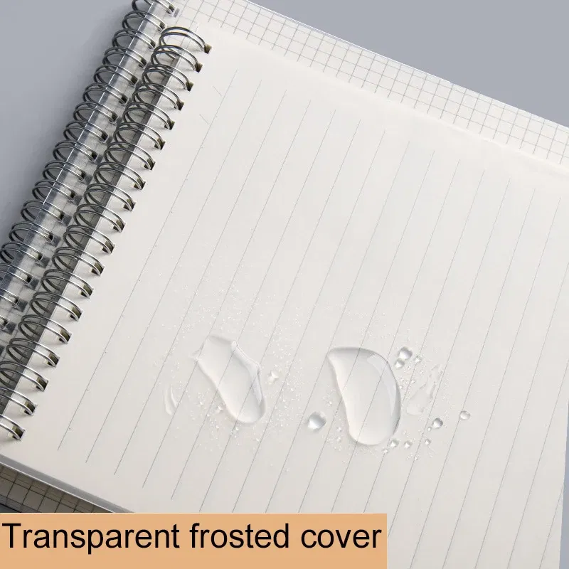 Color: Clear, Size: A4 - A4 A5 B5 Spiral book coil Notebook To-Do Lined DOT Blank Grid Paper Journal Diary Sketchbook For School Supplies Stationery