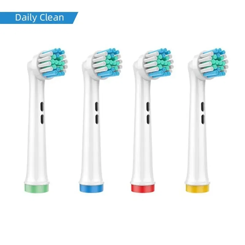 Color: Red - 4PCS Dupont Bristle Electric Toothbrush Heads Whiten teeth/Daily Clean/Precison Cleaning/Soft Care Teeth Function For Oral B