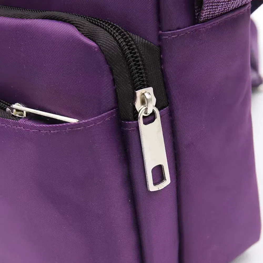 Color: black - Purple One Shoulder Crossbody Bag Portable Commuting Large Capacity Simplicity Storage Bag Garland Letter Series Print Pattern