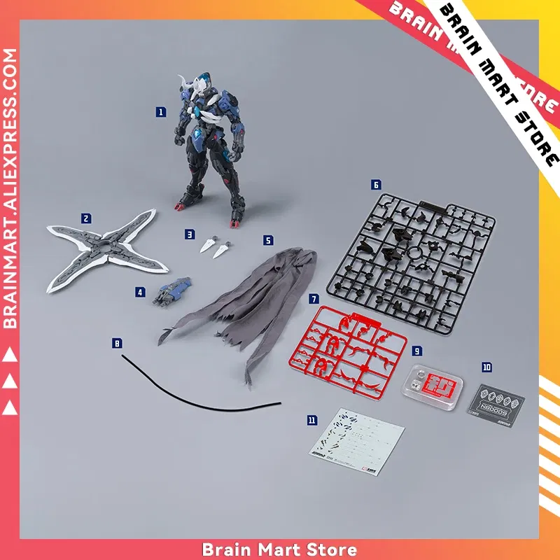 Color: WHITE, Size: >40cm - HEMOXIAN LONE SHADOW 1/100 MG NBD-009 OVER ZERO NONZERO STUDIO Model Kit Assembled Mecha Assembling Toys Gift
