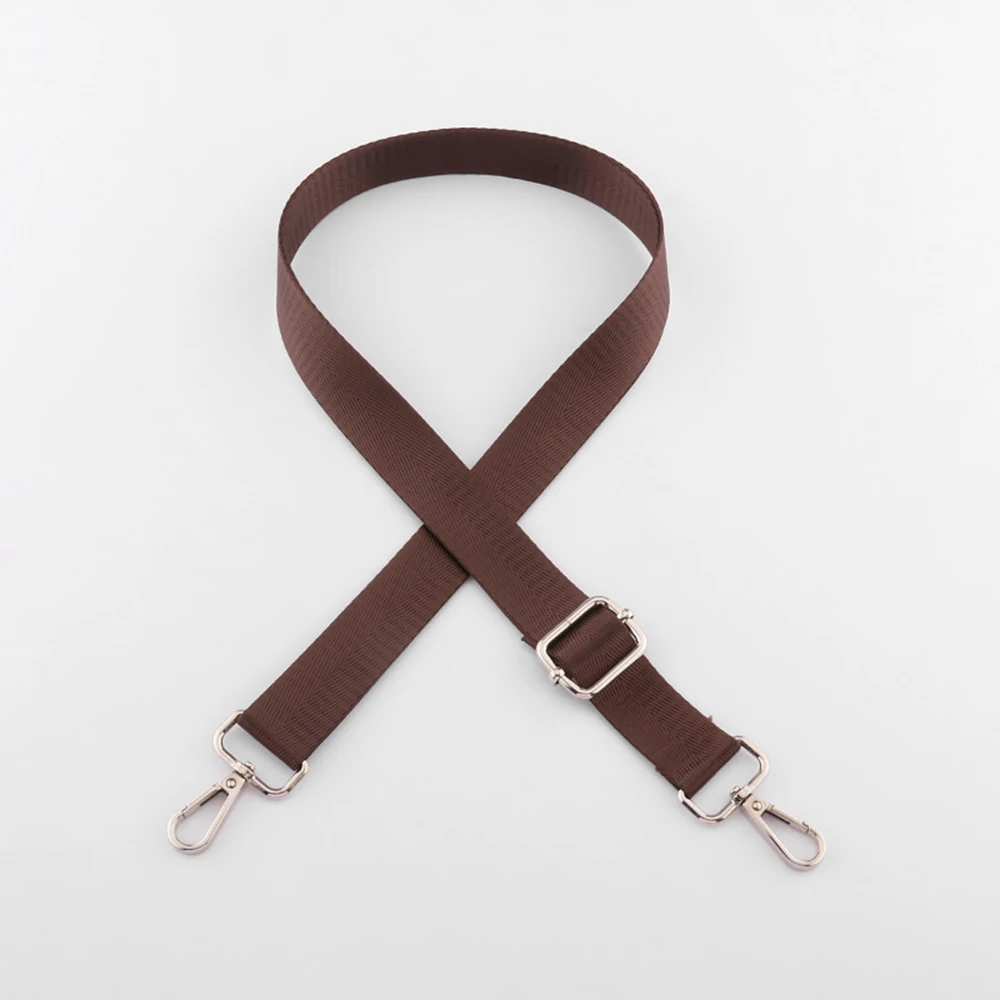 Color: Light Gold - Shoulder Bag Strap Fashion Wide Replacement Strap For Bags Nylon Woman Messenger Bag Accessories Silver Metal Buckle Bag Straps