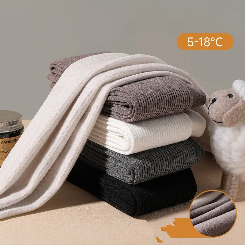 Color: black, Size: S - Autumn Winter New Thin Plush Vertical Stripe Solid Color Girls' Pantyhose With Plush Warm Children's Bottom Socks and Panties