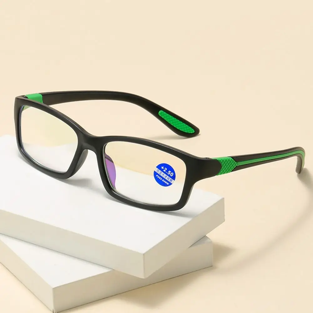 Frame Color: GRAY, Eye Prescription: +125 - Reading Glasses Men Fashion Sports Anti-blue Light Blocking Reading Eyewear Grey Red TR90 Frame Presbyopia Eyeglasses