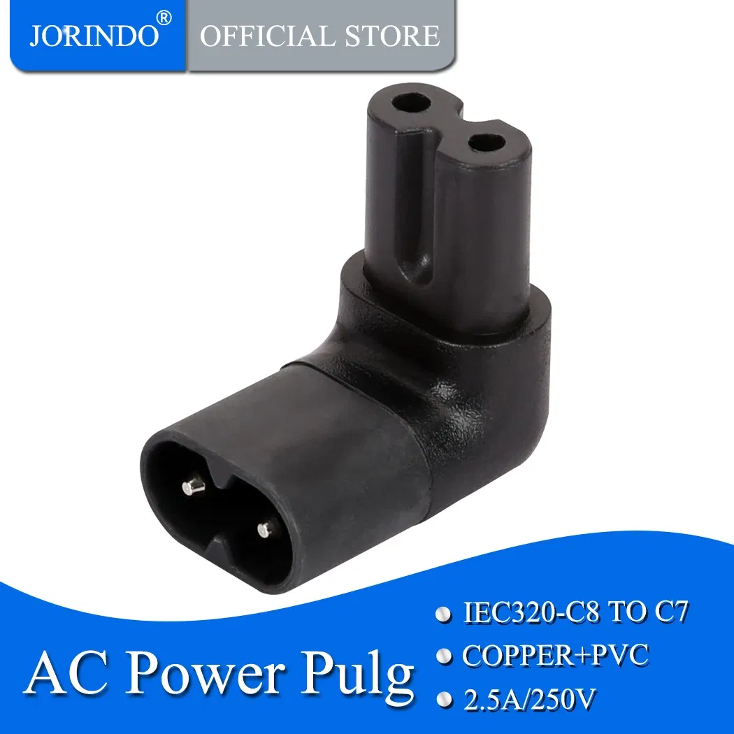 Color: Blue, Standard: Other - JORIDNO IEC320 C8 TO C7 Power adapter,IEC 320 C7 C8 Figure 8 left right angle AC Power adapt C7 TO C8 PLUG CONVERTER