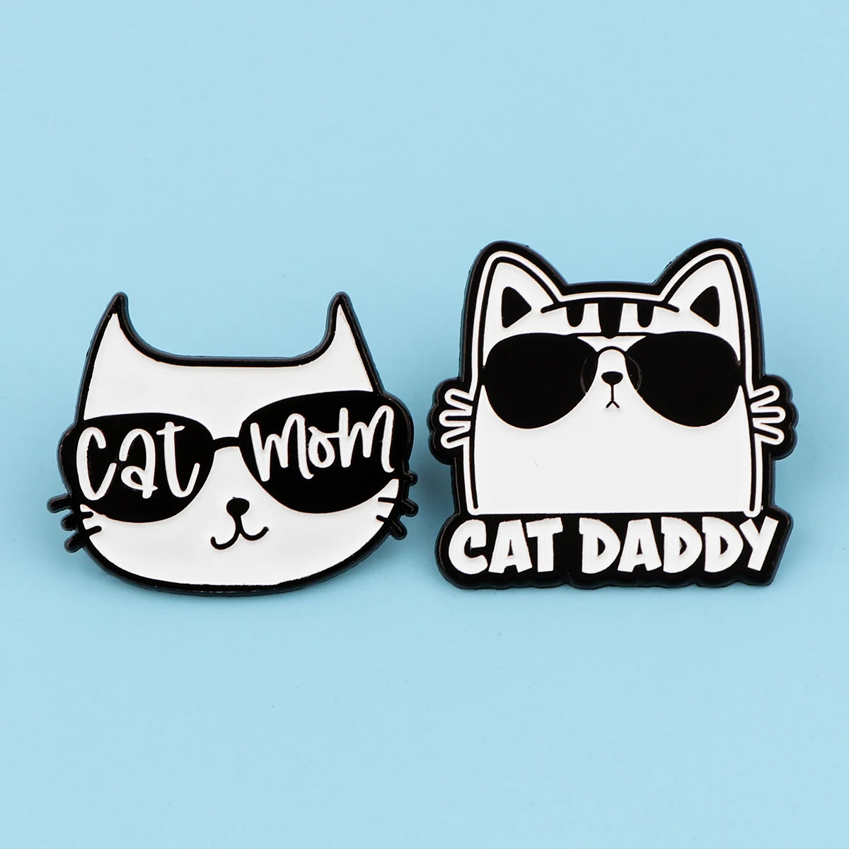 Metal color: Gold-color, Main Stone Color: WHITE - Cool Cat Enamel Pin Funny Quotes Brooch Pines Lapel Pins Badge on Backpack Clothing Accessories Fashion Jewelry Dad Mom Gift
