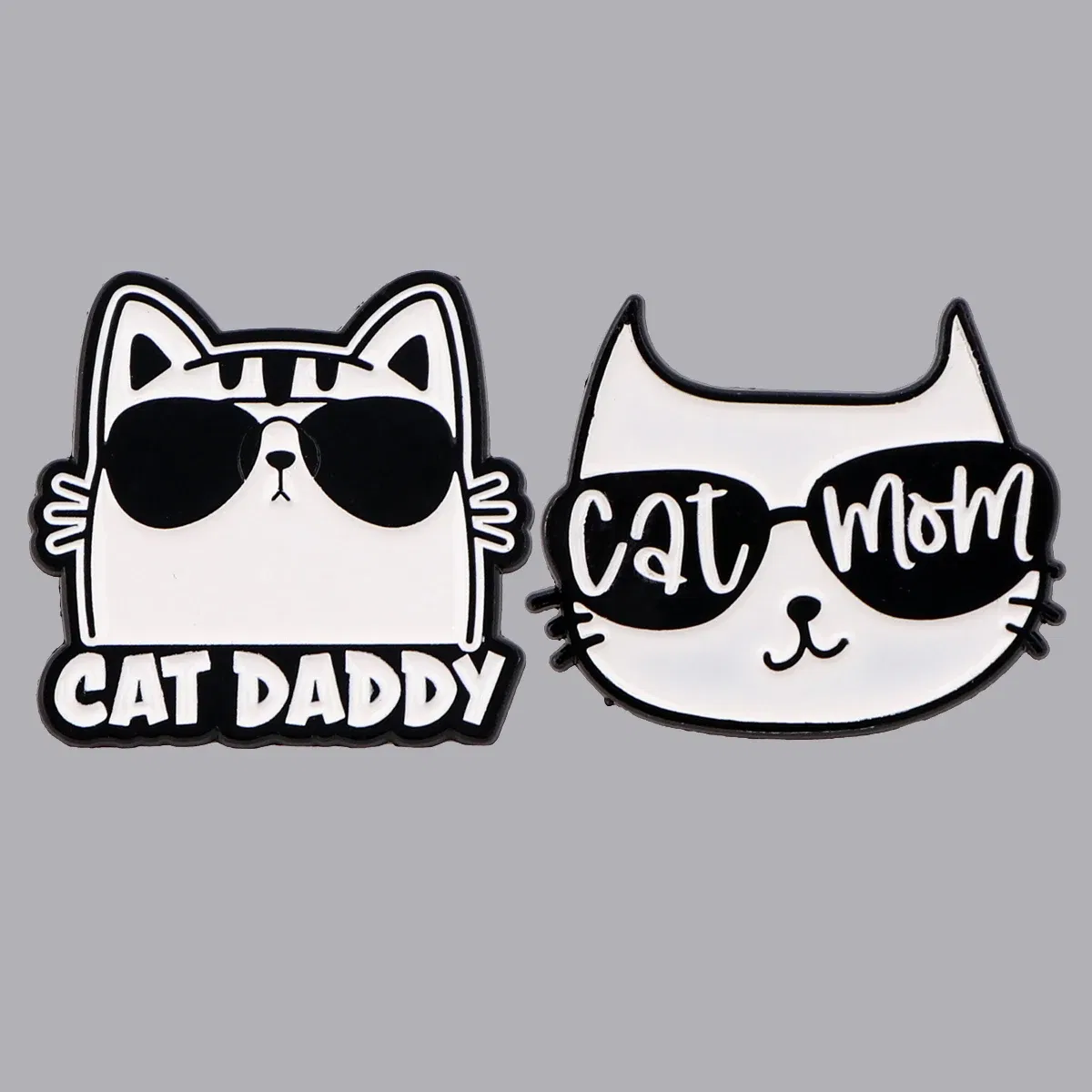 Metal color: Gold-color, Main Stone Color: WHITE - Cool Cat Enamel Pin Funny Quotes Brooch Pines Lapel Pins Badge on Backpack Clothing Accessories Fashion Jewelry Dad Mom Gift
