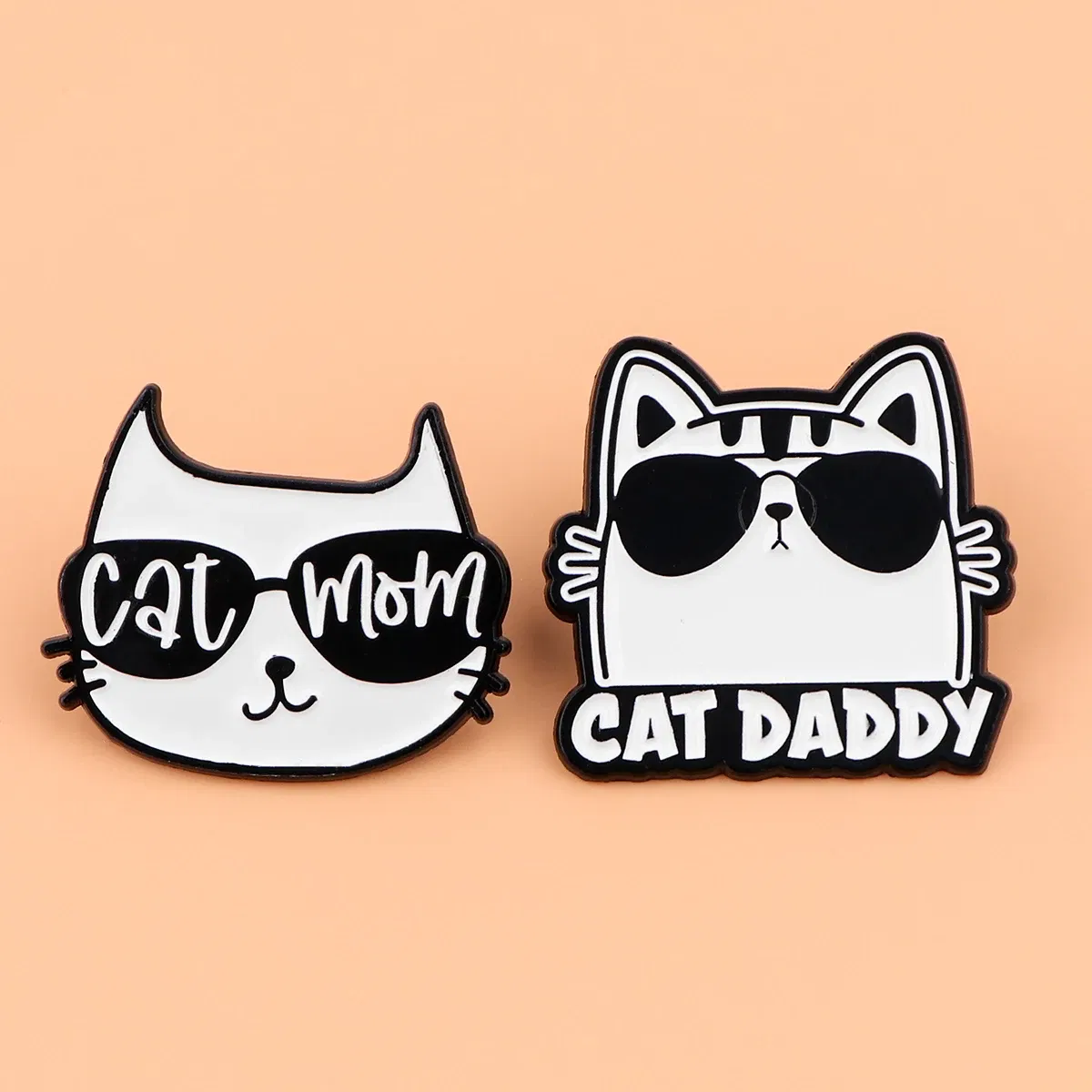 Metal color: Gold-color, Main Stone Color: WHITE - Cool Cat Enamel Pin Funny Quotes Brooch Pines Lapel Pins Badge on Backpack Clothing Accessories Fashion Jewelry Dad Mom Gift