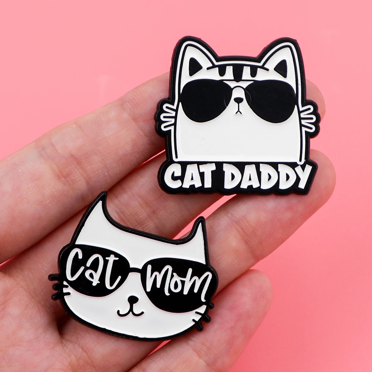 Metal color: Gold-color, Main Stone Color: WHITE - Cool Cat Enamel Pin Funny Quotes Brooch Pines Lapel Pins Badge on Backpack Clothing Accessories Fashion Jewelry Dad Mom Gift