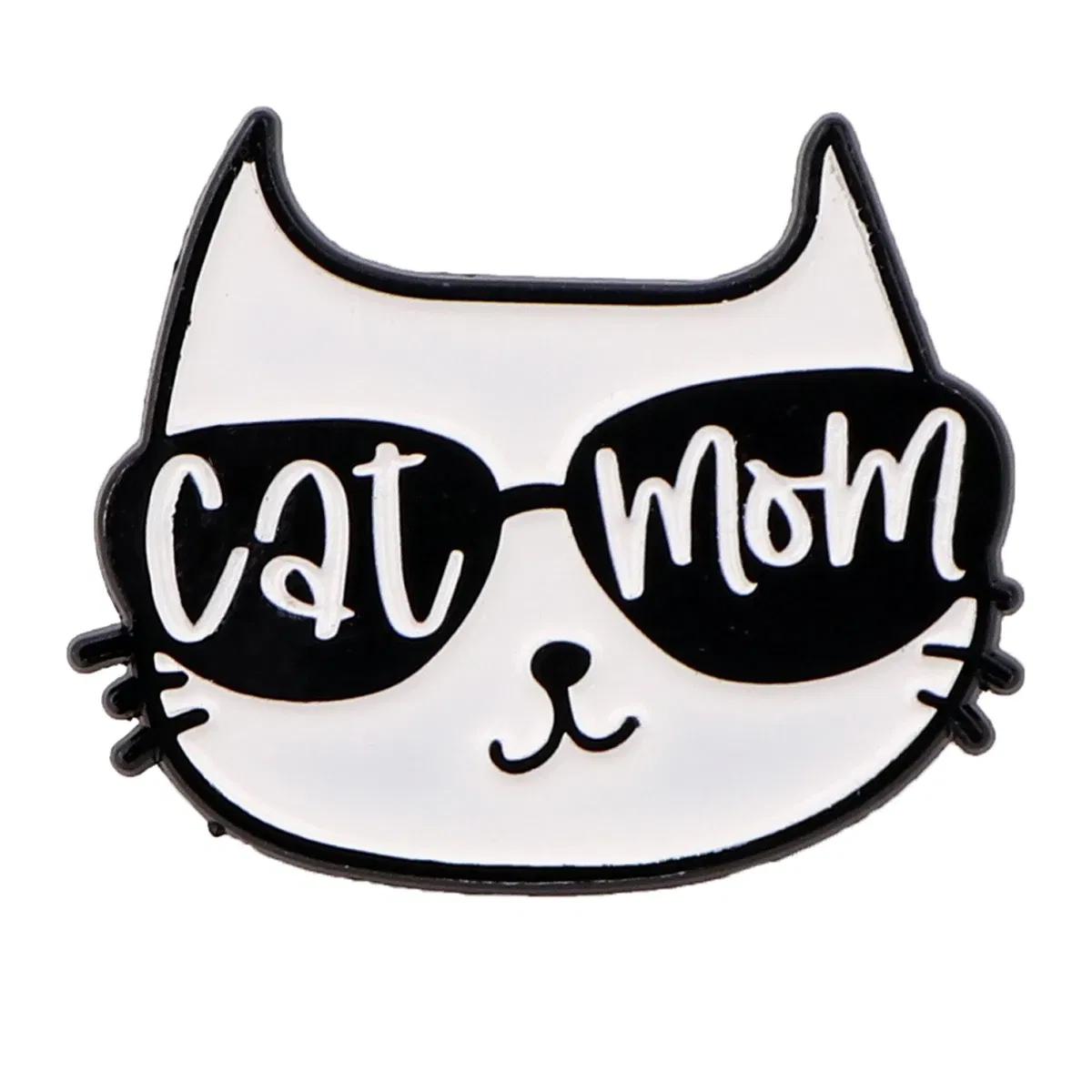 Metal color: Gold-color, Main Stone Color: WHITE - Cool Cat Enamel Pin Funny Quotes Brooch Pines Lapel Pins Badge on Backpack Clothing Accessories Fashion Jewelry Dad Mom Gift