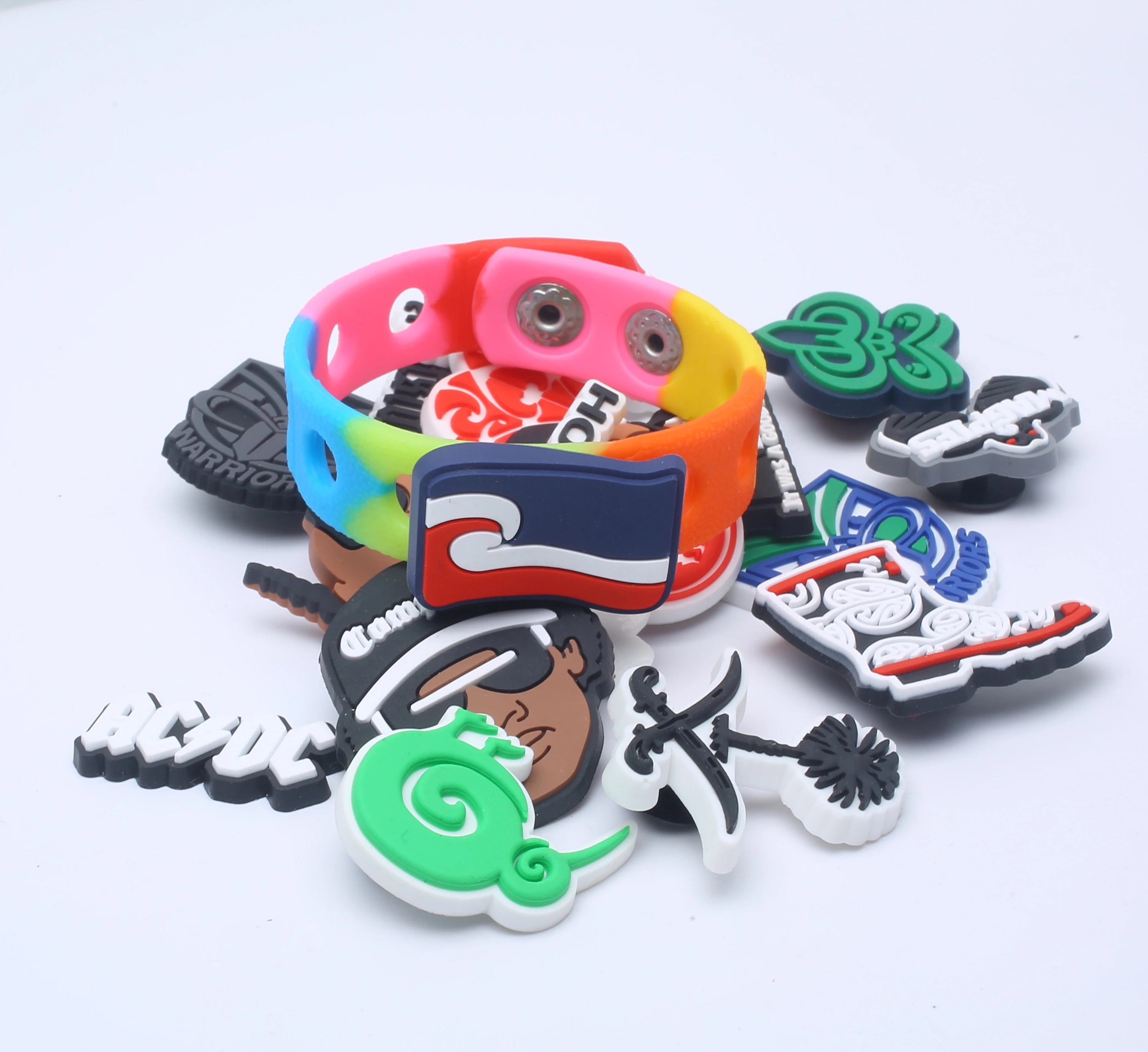 Color: Silver, Ships From: CHINA - 1pcs New Zealand style Love flag Shoes Decorated pvc shoes charm selling designer custom crocodile charm