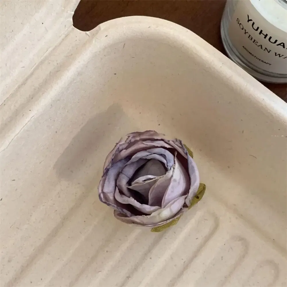 Color: black - Purple Flower Hair Clip Cute Sweet Hairpin Seaside Vacation Beach Photography Headwear Hair Accessories