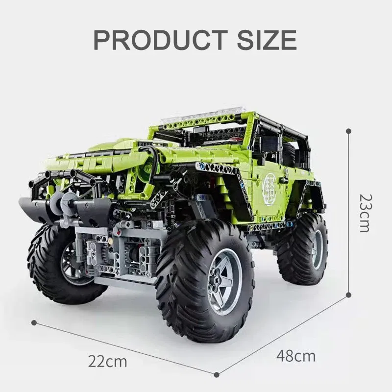 Color: light green - Technical Car APP Remote Control Motor Power SUV Series Building Blocks Bricks MOC Off-road Vehicle Model Sets Boy Toys Kid Gift