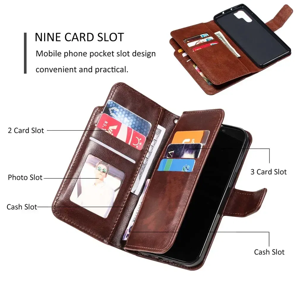 Color: Black, Material: ABS - Flip Leather Case for Redmi Note 13 12 11 Pro 13C 9 9A 9C Wallet Card Cover For Xiaomi 13T 11T Poco X5 C65 M6 X4 Pro