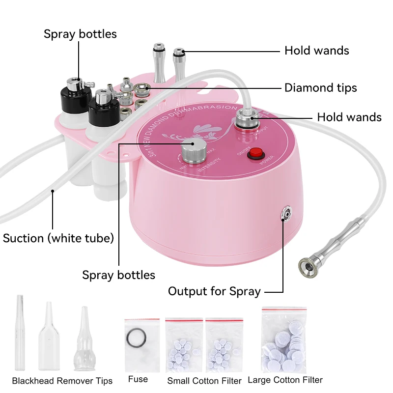 Color: White, Ships From: CHINA - 3 in 1 Diamond Microdermabrasion Dermabrasion Machine For Facial Blackhead Removal Acne Wrinkle Skin Care Device