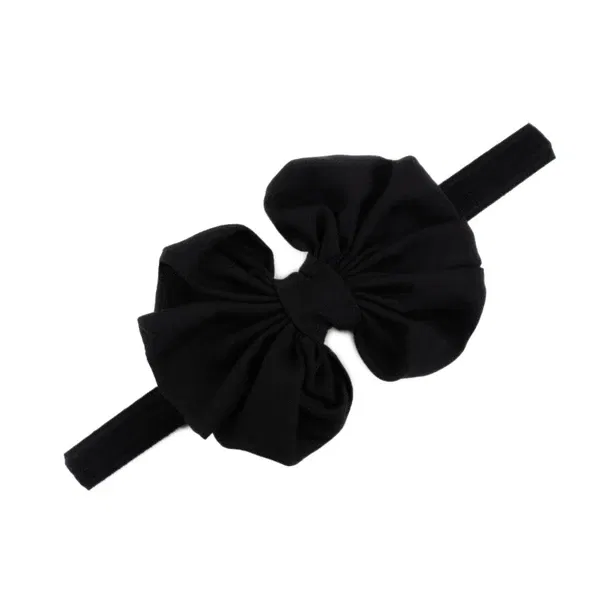 Color: black - Baby girls hair bow flower Headband Kids Girls Bowknot Elastic Hair Band Headwear Newborn Head Band children hair Accessories