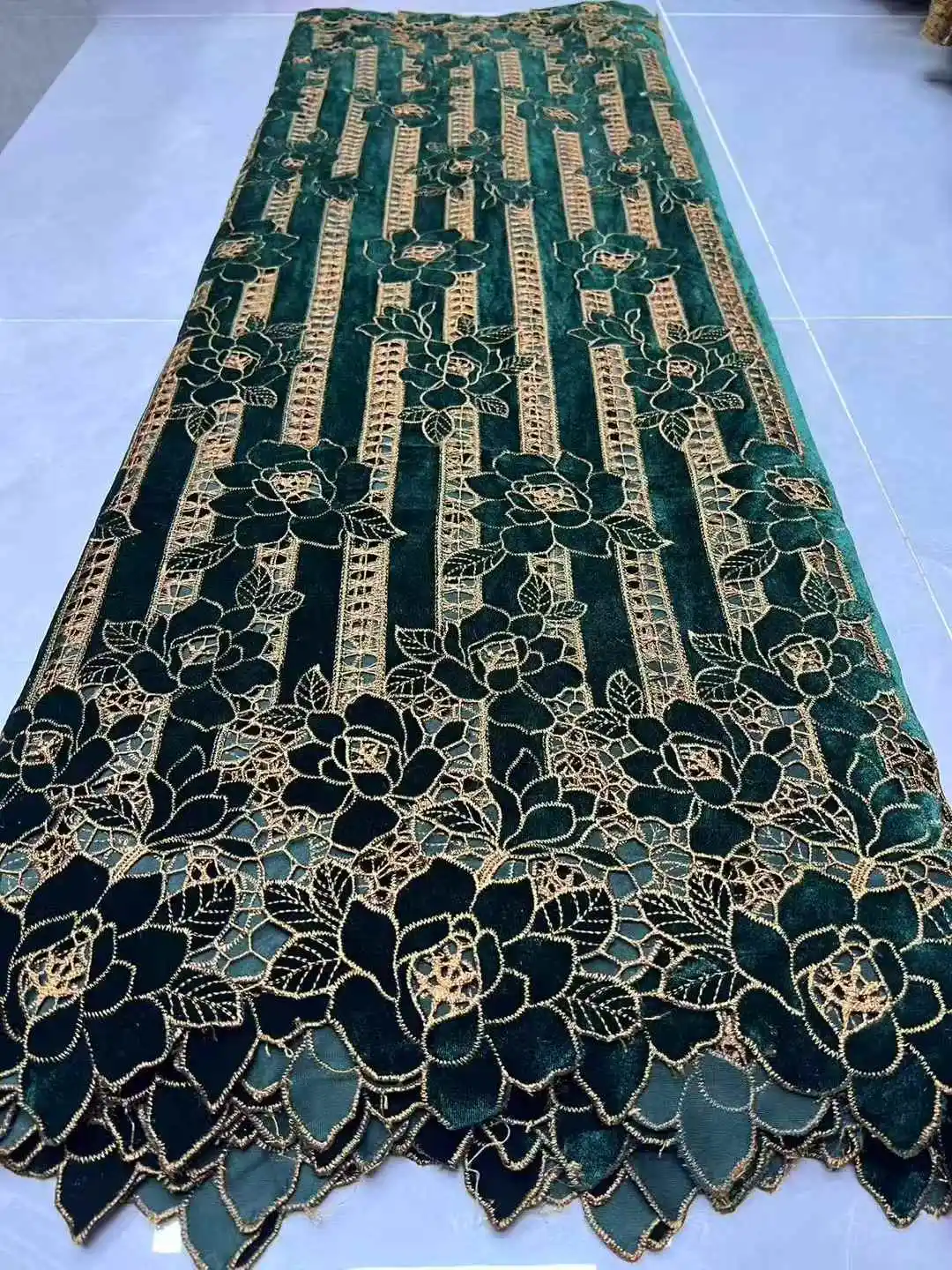 Color: SKY BLUE, Width: 120cm, Length: 5 yards - African Velvet Mesh Lace Fabric Wholesale High Quality Nigerian French Lace Embroidery for Sewing Party Dresses 2026