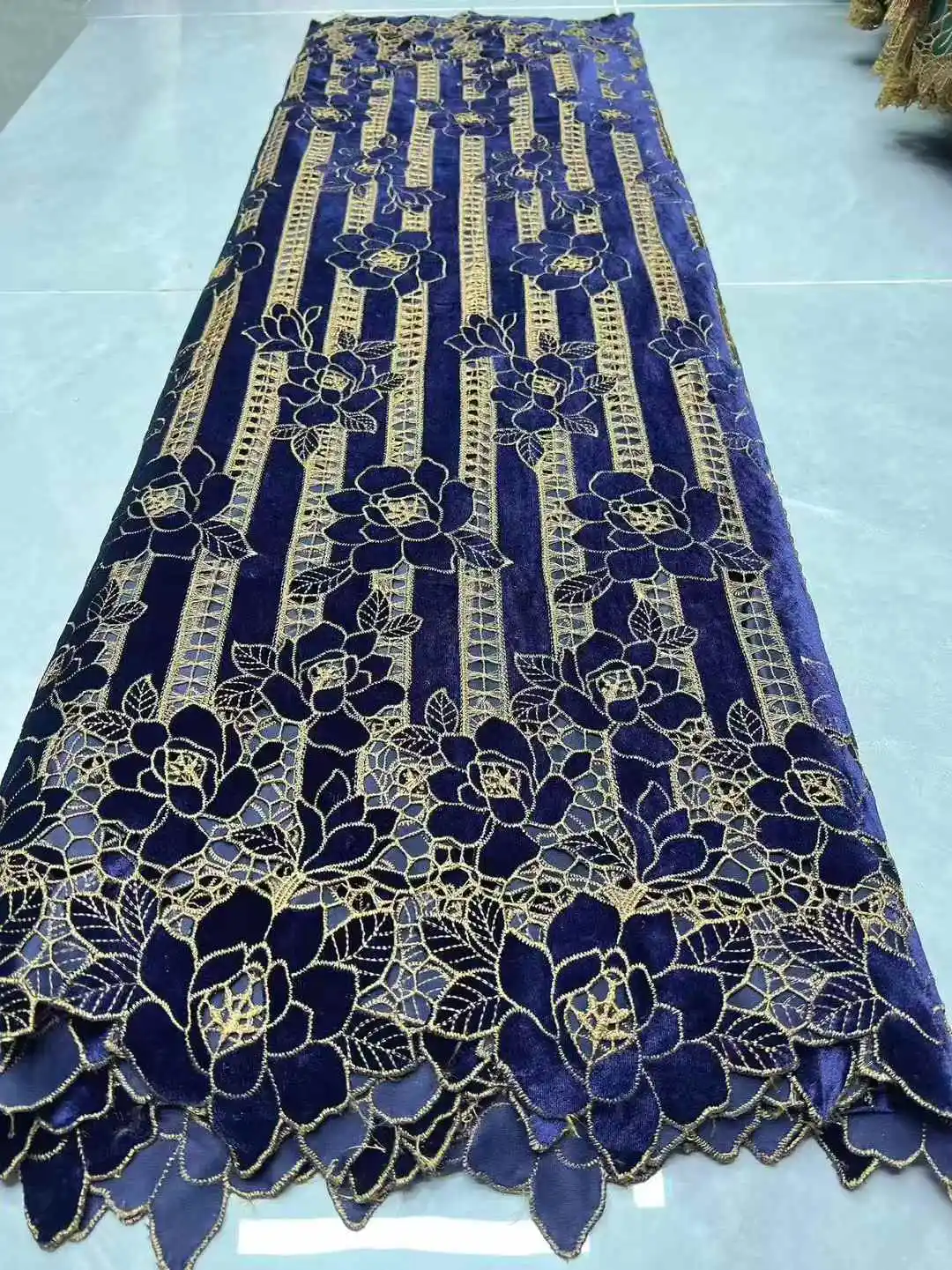 Color: SKY BLUE, Width: 120cm, Length: 5 yards - African Velvet Mesh Lace Fabric Wholesale High Quality Nigerian French Lace Embroidery for Sewing Party Dresses 2026