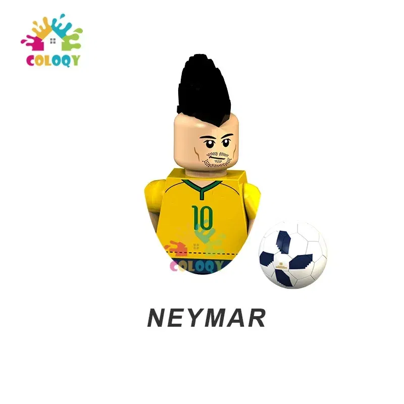 Color: NAVY, Ships From: CHINA - Kids Toys Football Stars Building Blocks Sport Player Bailey Messi Ronaldo Mini Action Figures Toys For Kids Christmas Gifts