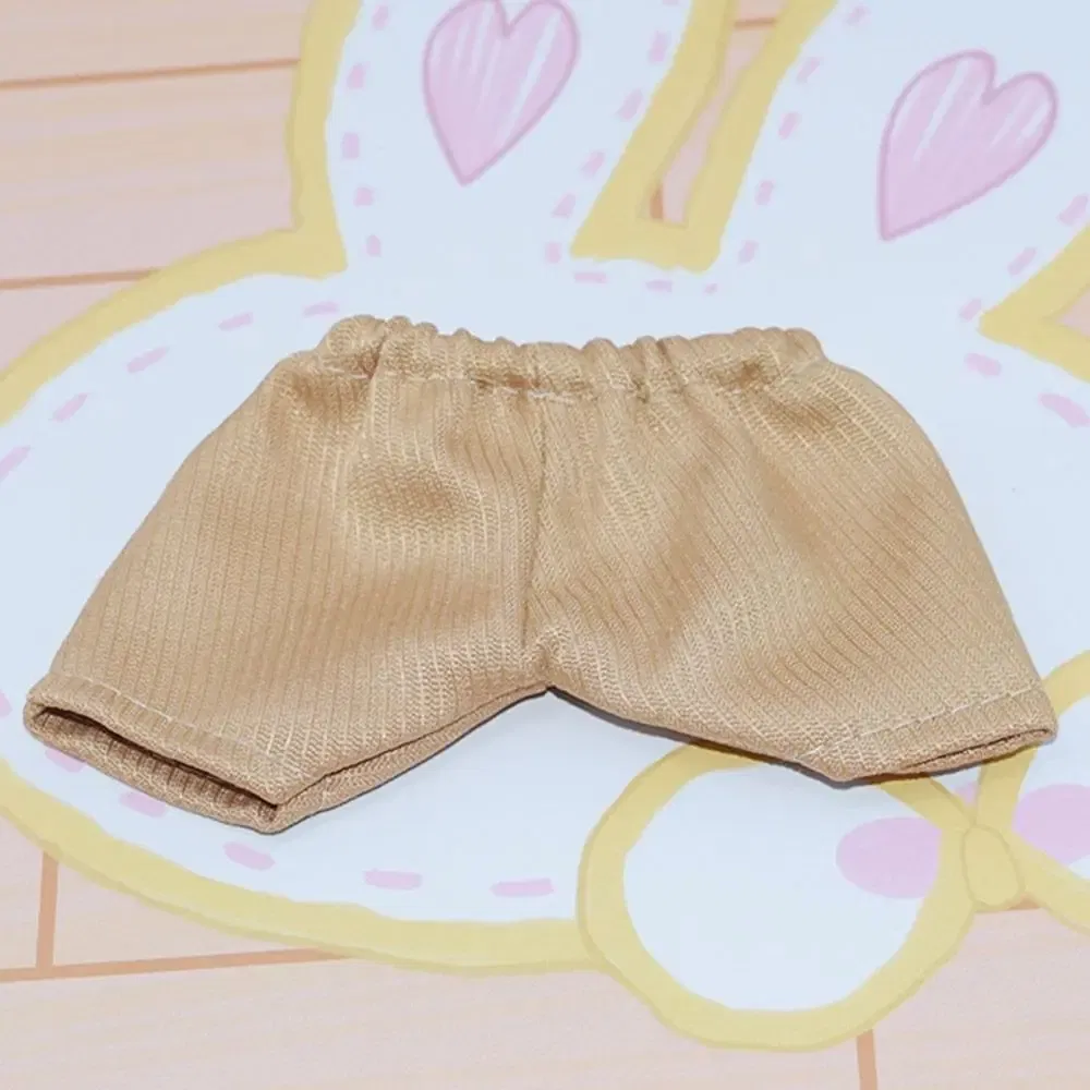 Color: Red Wine - 15CM Doll Clothes Pants Fashion Tops Striped T-shirt Casual Wears Jeans Shorts For 1/12 Dolls Accessories Plush Animal Kids Toys