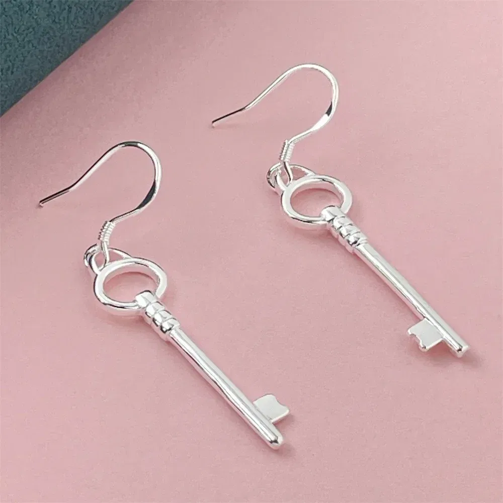 Gem Color: MULTI - 925 Silver Heart Shape Earrings Women Exquisite Student Jewelry Accessories