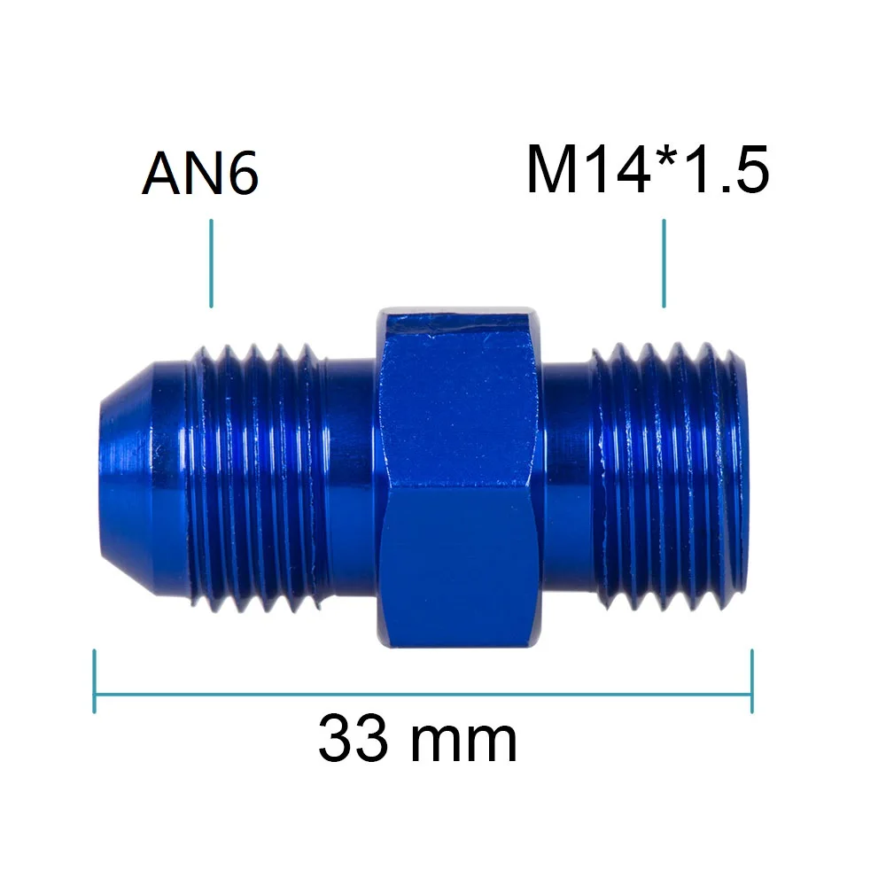 Color: black - Aluminum Straight Adapter Oil Cooler Fitting AN6 An10 To 1/2 3/8 1/4 Npt M10 M12 M14*1.5,an8 To M12*1.5 AN10-AN12