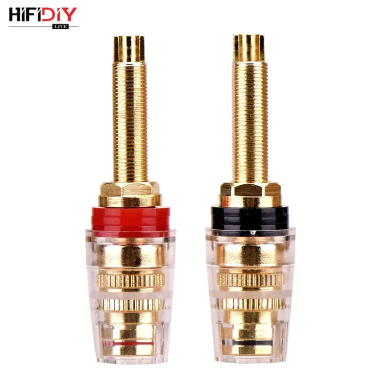 Color: WHITE, Bundle: Bundle 3 - HIFIDIY LIVE 2pcs speaker DIY terminal connector binding post HIFI amplifier Pure cupper Gold-plated Banana socket junction Box