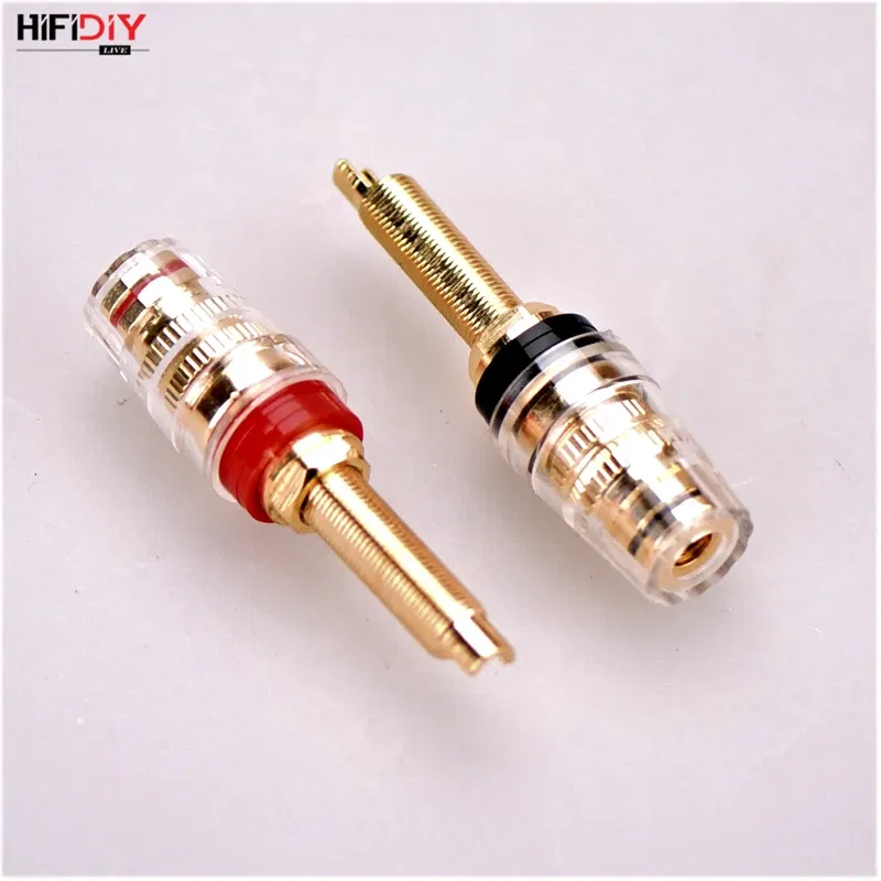 Color: WHITE, Bundle: Bundle 3 - HIFIDIY LIVE 2pcs speaker DIY terminal connector binding post HIFI amplifier Pure cupper Gold-plated Banana socket junction Box