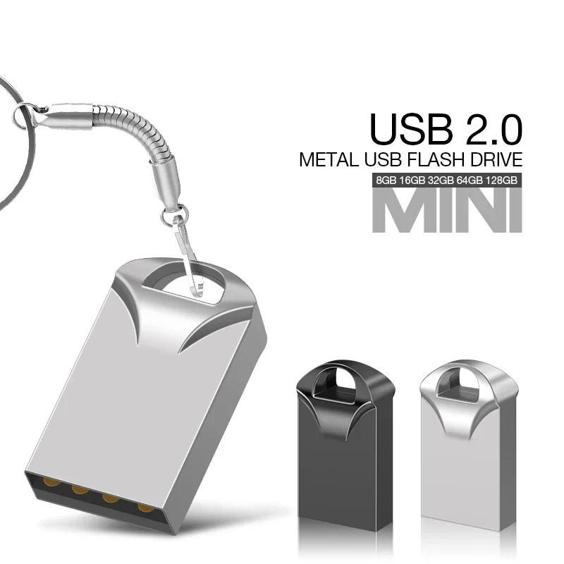 Color: black, Capacity: 64GB - Mini Metal Usb Flash Drive USB 2.0 Pen Drive 64gb 128gb 256gb Flash memory card USB Stick Pendrive 8gb 16gb 32gb memory Stick