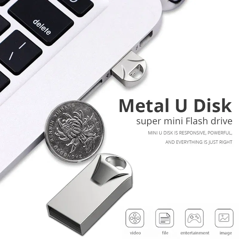 Color: black, Capacity: 64GB - Mini Metal Usb Flash Drive USB 2.0 Pen Drive 64gb 128gb 256gb Flash memory card USB Stick Pendrive 8gb 16gb 32gb memory Stick