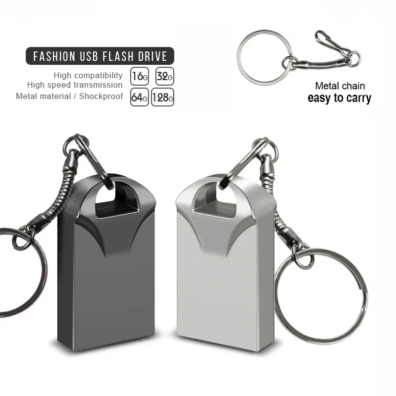Color: black, Capacity: 64GB - Mini Metal Usb Flash Drive USB 2.0 Pen Drive 64gb 128gb 256gb Flash memory card USB Stick Pendrive 8gb 16gb 32gb memory Stick