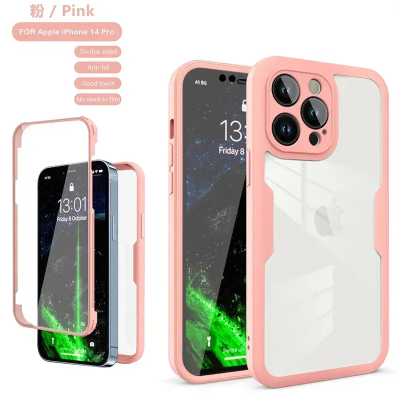 Color: Blue, Compatible-Phone Models: For iPhone 13, Ships From: CN - Clear 360 Full Wrap Phone Case For iPhone 17 Pro Max 16 15 14 13 12 11 SE2/SE3 Xr Xs 8 Plus Film With Lens Protection Back Cover