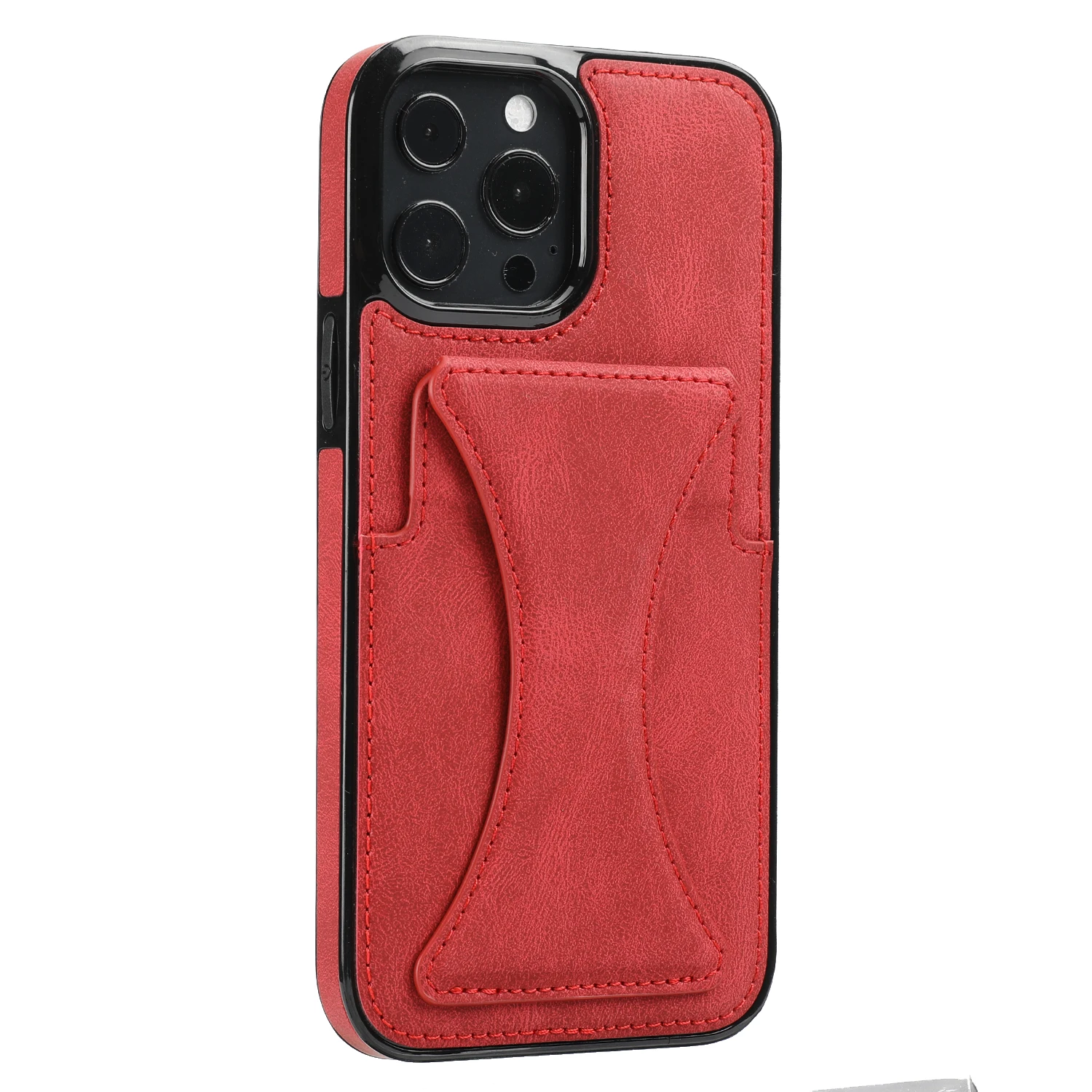 Color: Red, Material: CANVAS - For iPhone 16 Pro Max Plus Case 2024 With Magnetic Leather Kickstand Card Slot Wallet Back Cover Protection Shockproof Coque