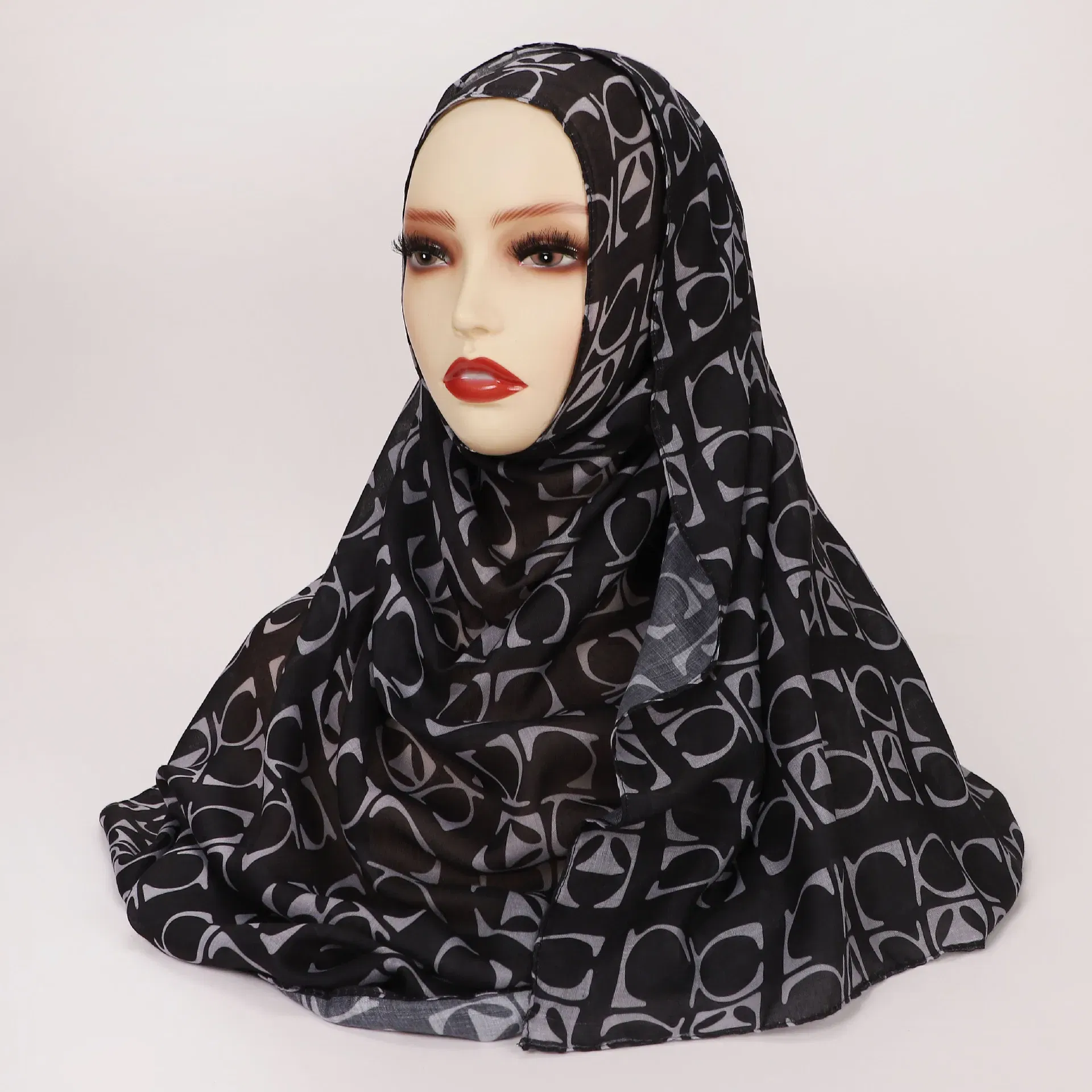 Color: Dusty Pink - 1Pcs Ramadan Hijab Leopard Print Women Bohemian Watercolor Soft Muslim Hijabs Floral Breathable Shawl Wrap Scarf Headscarf Warm