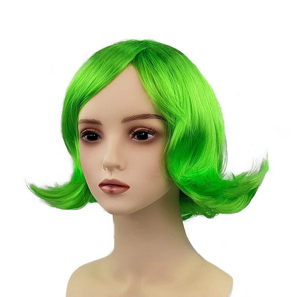 Color: Yellow - Exclusive Masquerade Joy Sadness Envy Disgust Multiple Styles Wig with Headpiece and Waterdrop Clips Elevate Your Costume Game