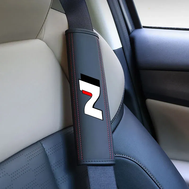 Color Name: black - Car Seat Belt Nappa Leather Safety Belt Shoulder Covers Interior For Hyundai N Line I30 2021 Sonata Elantra Veloster Kona Tucson