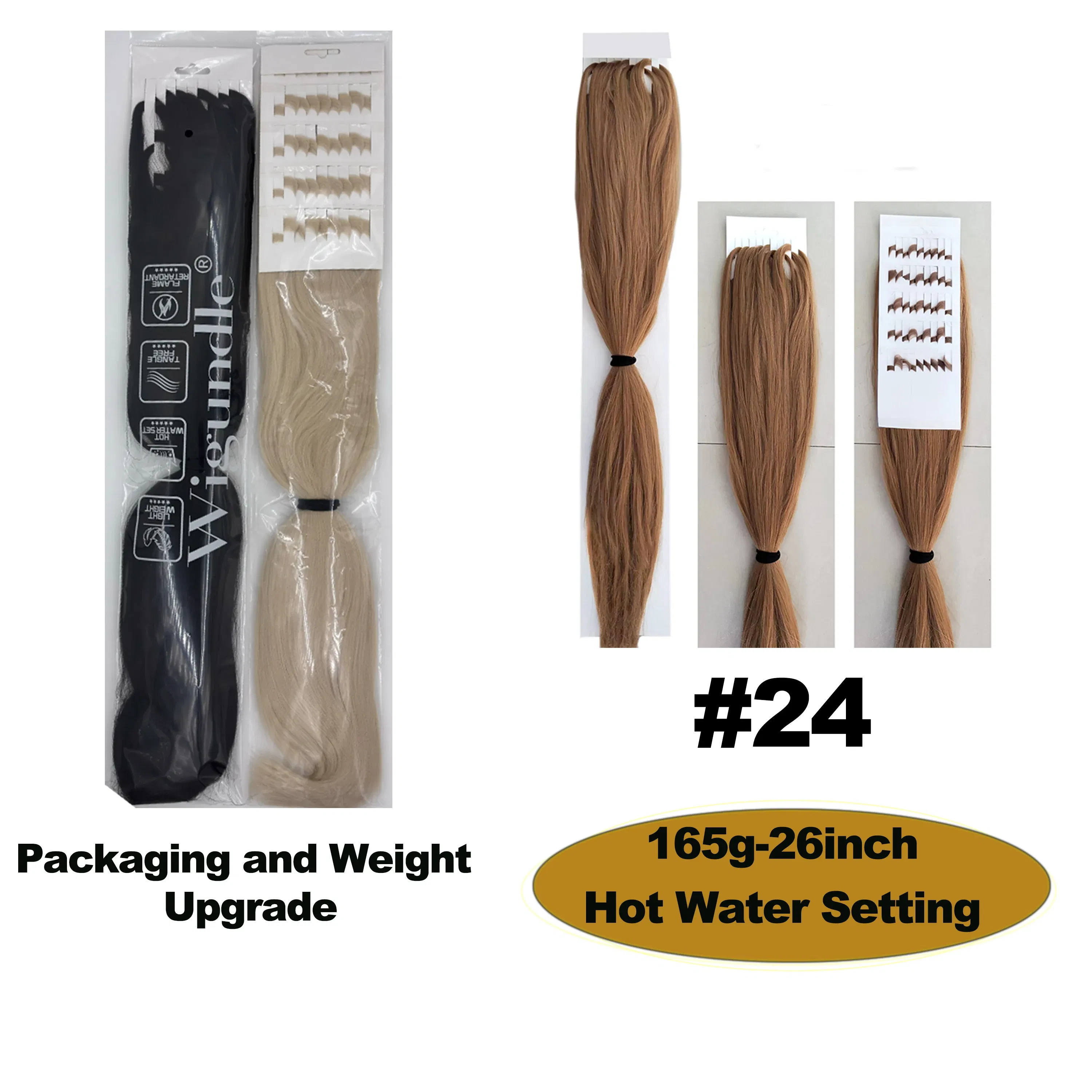 Color: #33, Stretched Length: 26inches, Bulk Buy: 3Pcs/Lot - Kanekalon 26inch Hot Water Set Pre Stretched Jumbo Braiding Hair Box Twist Braids Synthetic Hair Extensions For Women Soft Yaki