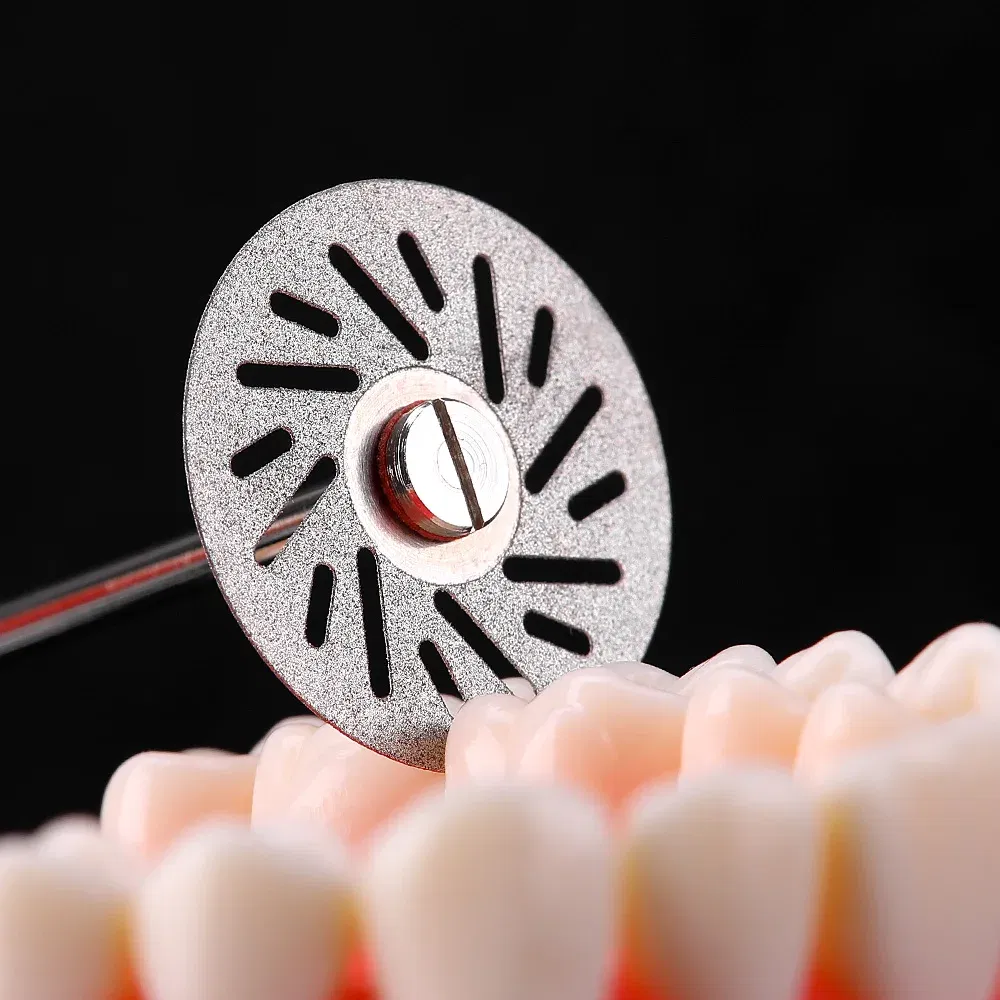 Color: green - 5 Pcs Dental Lab 0.20mm Ultra-thin Diamond Cutting Disc Double Sided Disk For Separating Polishing Ceramic Crown Plaster